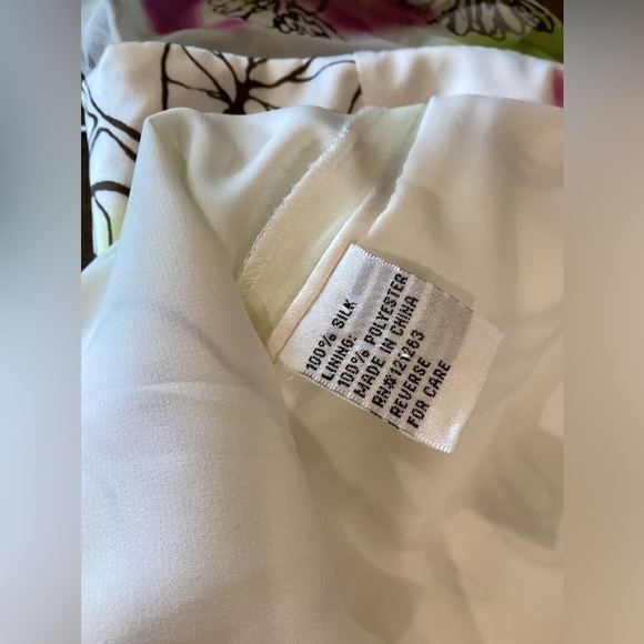 Mikael aghal romantic abstract garden silk cocktail flutter Sleeve Mini dress - Picture 10 of 14